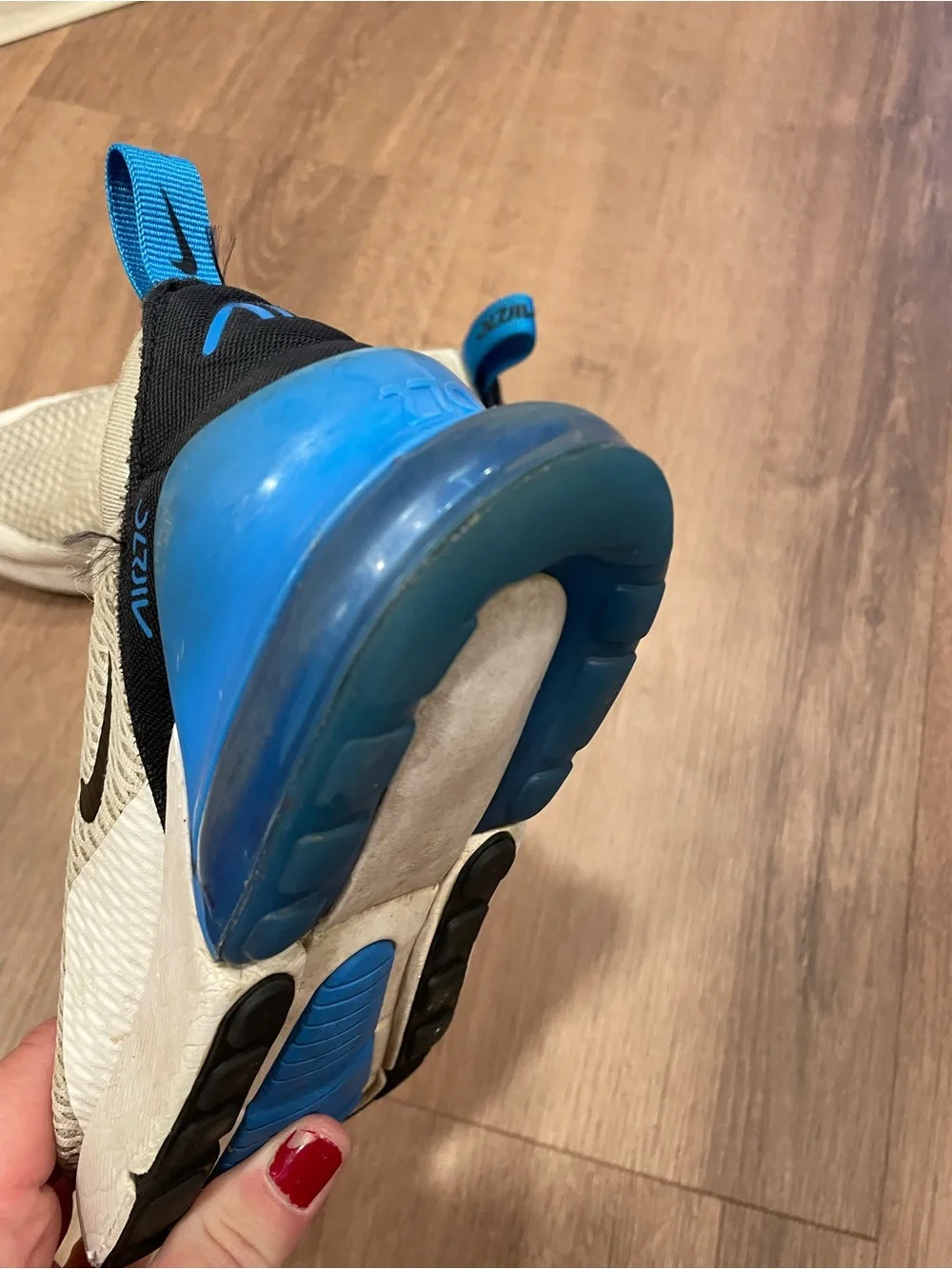 Nike Kids Air Max 270 React Sneakers - White and Blue